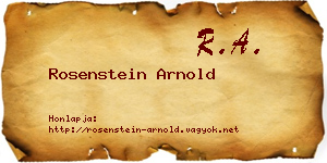 Rosenstein Arnold névjegykártya