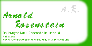 arnold rosenstein business card